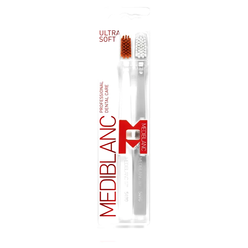 MEDIBLANC MEDIBLANC 5490 Ultra Soft οδοντόβουρτσες ύπερ-μαλακό White, Grey 2 τμχ