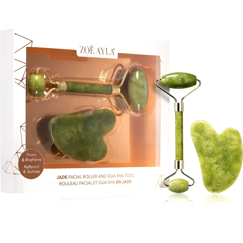 Zoë Ayla Zoë Ayla Jade Facial Roller And Gua Sha Tool σετ δώρου Για το πρόσωπο 1 τμχ