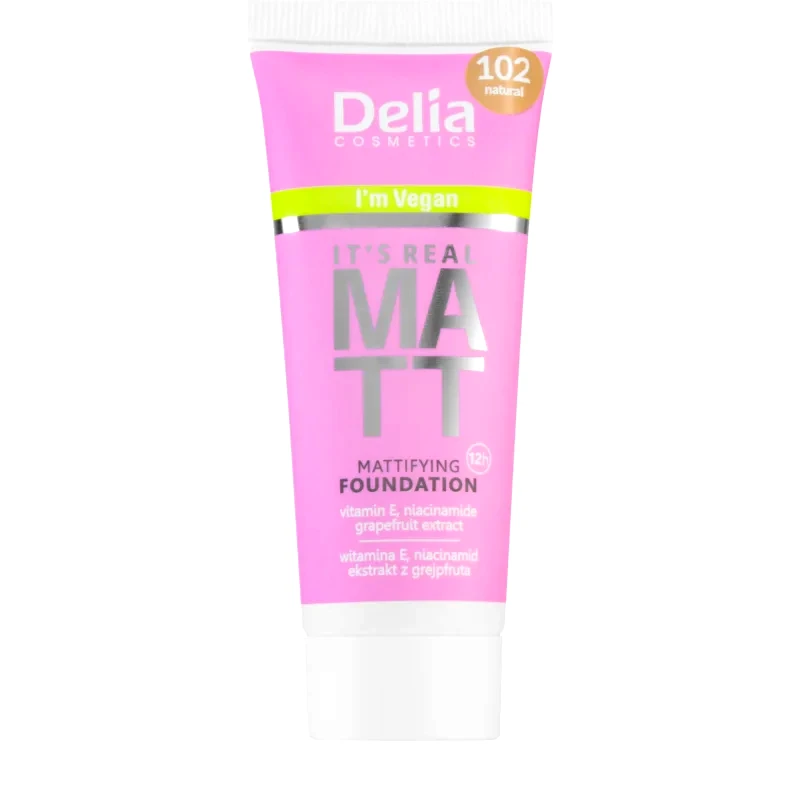 Delia Cosmetics Delia Cosmetics It's Real Matt ματ μεικ απ απόχρωση 102 Natural 30 ml