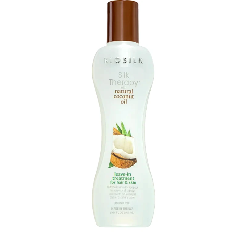 Biosilk Biosilk Silk Therapy Natural Coconut Oil ενυδατική φροντίδα χωρίς ξέβγαλμα για μαλλιά και σώμα 167 ml