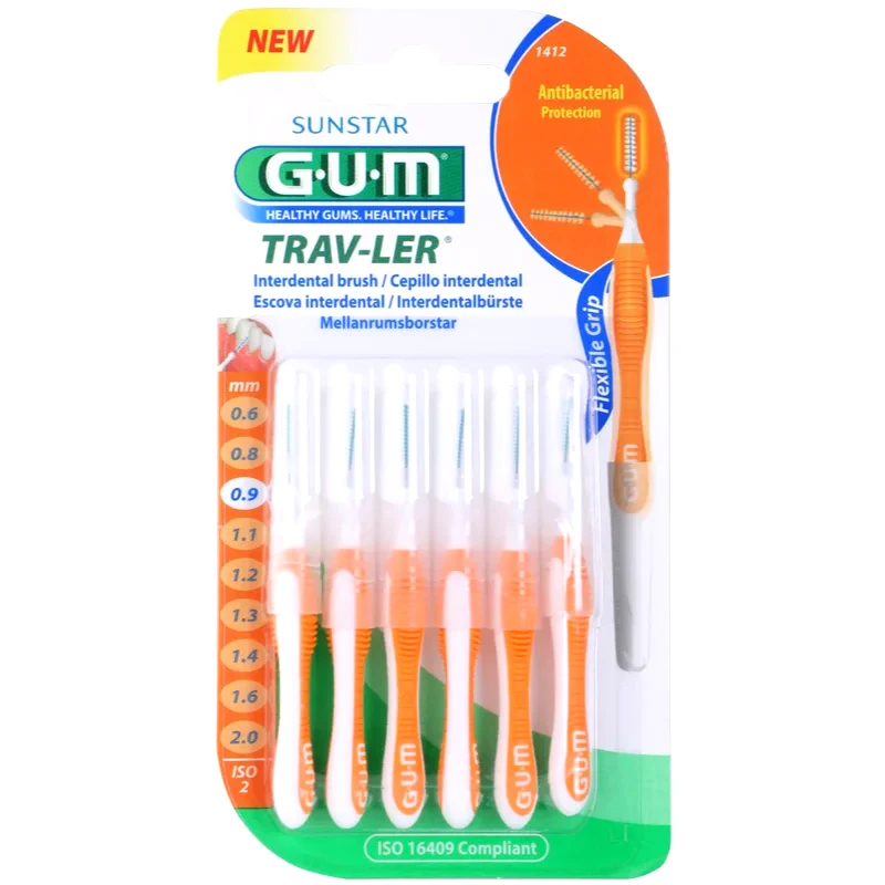 G.U.M G.U.M Trav-Ler Interdental μεσοδόντια βουρτσάκια 0,9 mm 6 τμχ