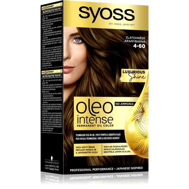 Syoss Syoss Oleo Intense μόνιμη βαφή μαλλιών με έλαιο απόχρωση 4-60 Gold Brown 1 τμχ