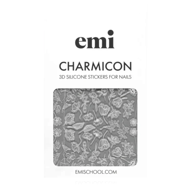 emi emi Charmicon White Flowers Αυτοκόλλητα νυχιών 3D #177 1 τμχ