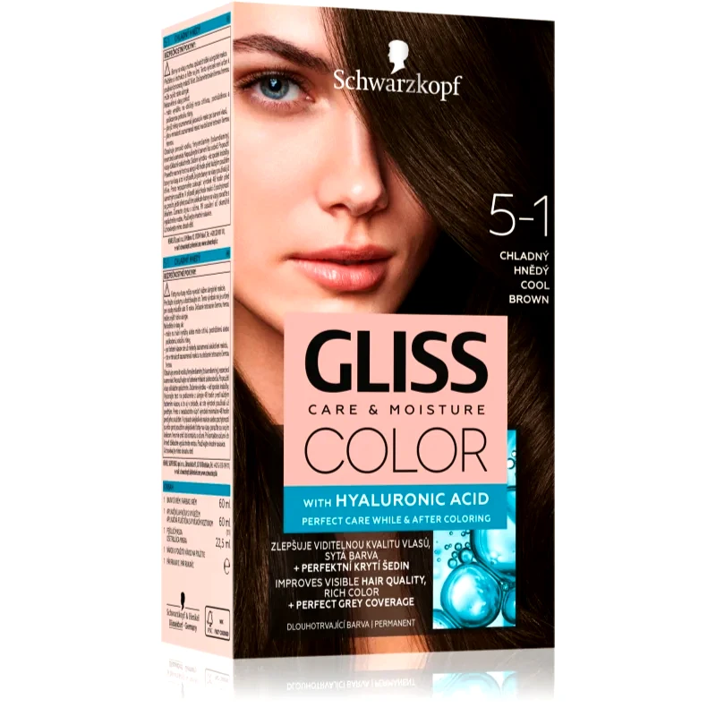 Schwarzkopf Schwarzkopf Gliss Color μόνιμη βαφή μαλλιών απόχρωση 5-1 Cool Brown 1 τμχ