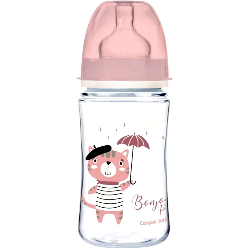 Canpol Babies Canpol babies Bonjour Paris μπιμπερό 3m+ Pink 240 ml