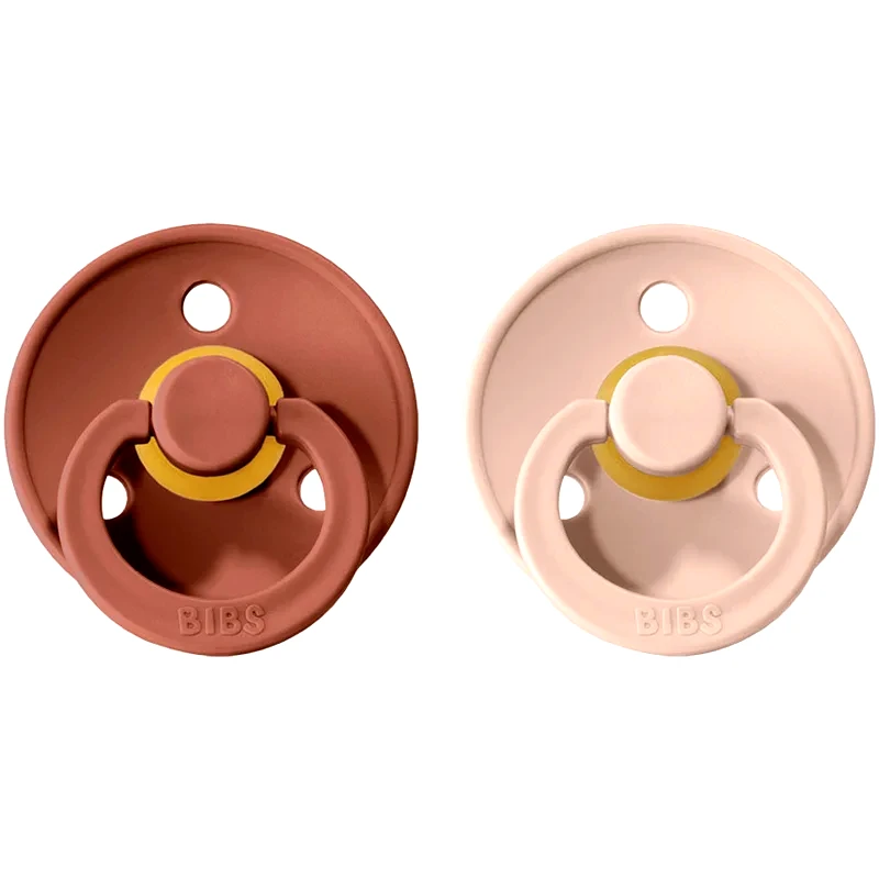 BIBS BIBS Colour Natural Rubber Size 1: 0+ months πιπίλα Woodchuck / Blush 2 τμχ
