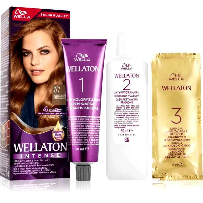 Wella Wella Wellaton Intense μόνιμη βαφή μαλλιών με έλαιο αργκάν απόχρωση 7/7 Deep Brown 1 τμχ