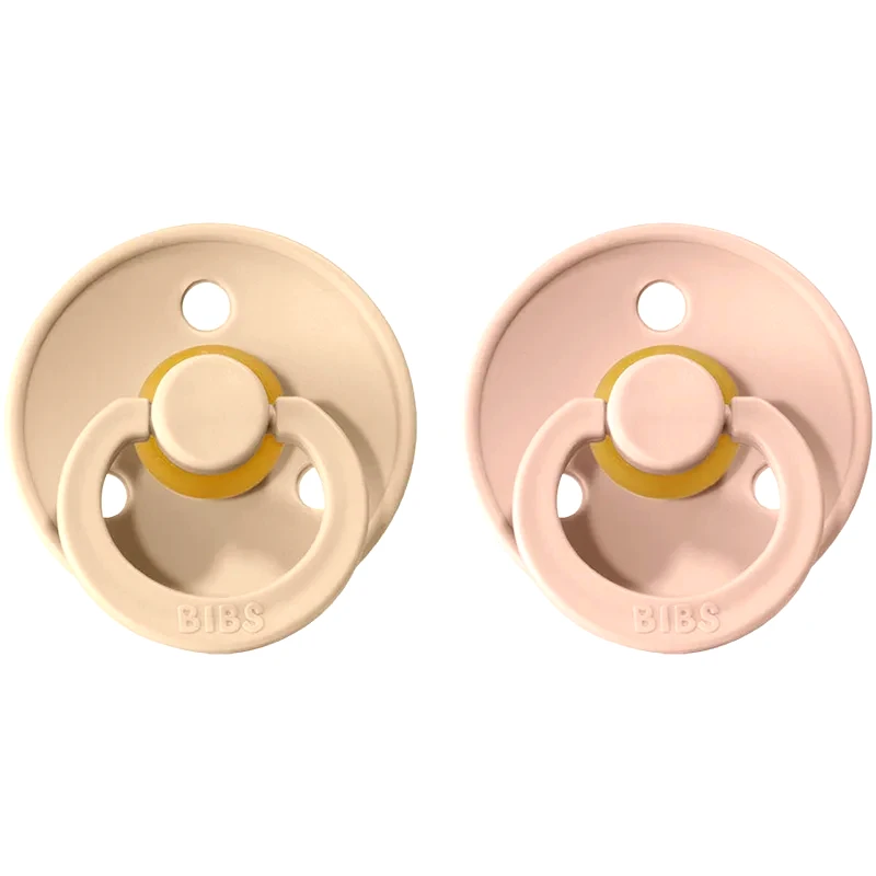 BIBS BIBS Colour Natural Rubber Size 1: 0+ months πιπίλα Vanilla / Blush 2 τμχ