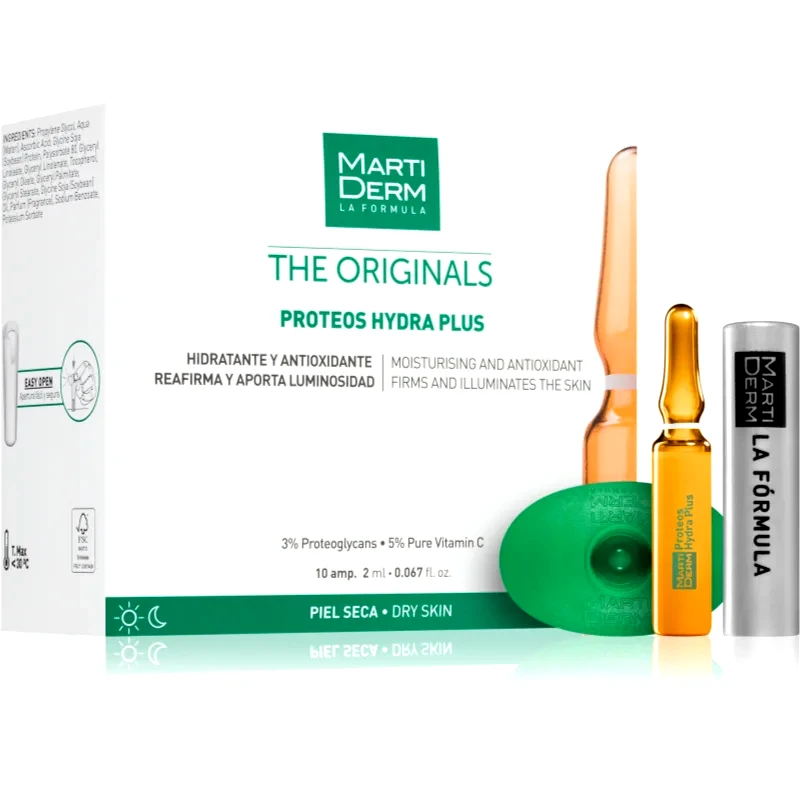 MartiDerm MartiDerm The Originals Protoes Hydra Plus ενυδατικός ορός σε αμπούλες με βιταμίνη C 10x2 ml
