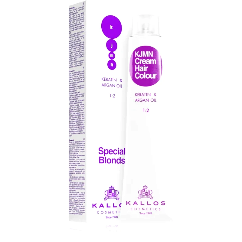 Kallos Kallos KJMN Professional Cream Hair Colour Keratin & Argan Oil βαφή μαλλιών απόχρωση 12.20 Special Ultra Violet Blond 100 ml
