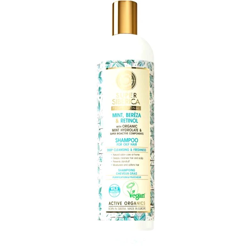 Natura Siberica Natura Siberica Mint, Bereza & Retinol σαμπουάν για λιπαρά μαλλιά 400 ml