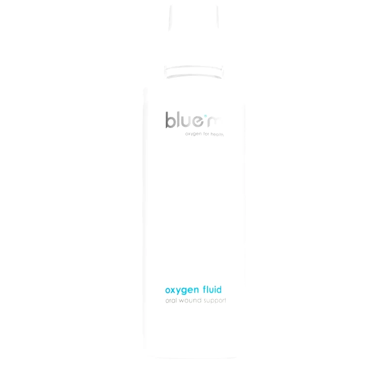 Blue M Blue M Oxygen for Health Oxygen Fluid προϊόν για τοπική θεραπεία για τις άφθες και τους μικροτραυματισμούς της στοματικής κοιλότητας 500 ml