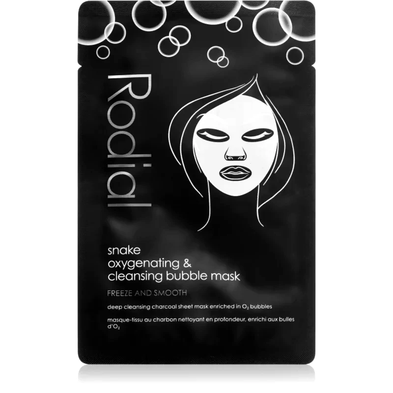 Rodial Rodial Snake Oxyganating & cleansing bubble mask καθαριστική και αποτοξινωτική μάσκα με ενεργό άνθρακα 1 τμχ