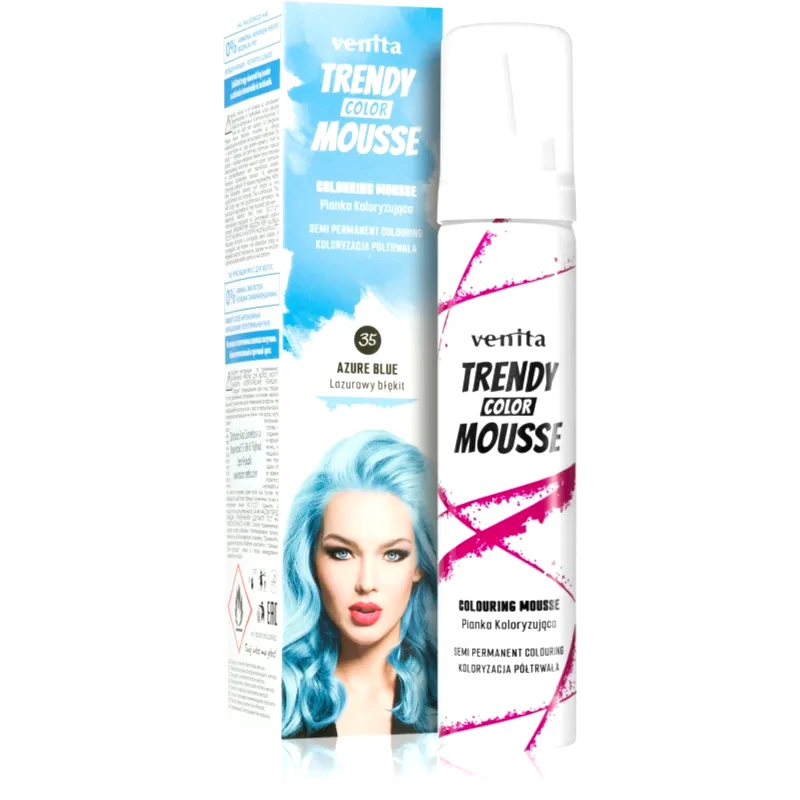 Venita Venita Trendy Color Mousse αφρός βαφής χωρίς αμμωνία απόχρωση odstín No. 35 - Azure Blue 75 ml