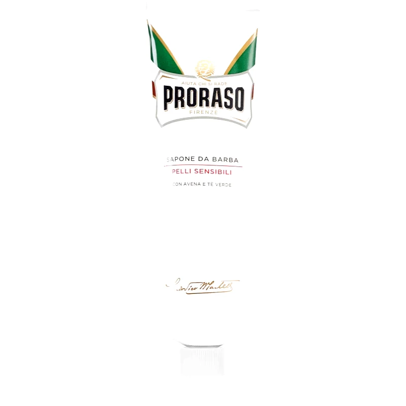 Proraso Proraso White σαπούνι ξυρίσματος για ευαίσθητη επιδερμίδα σε σωλήνα 150 ml