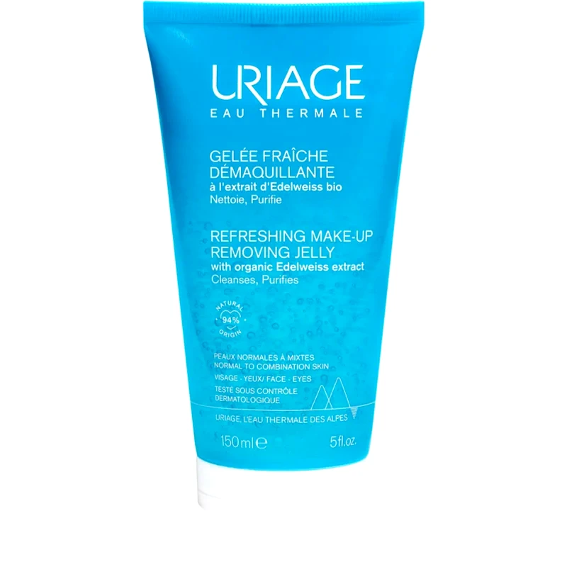 Uriage Uriage Eau Thermale Make-Up Removing Jelly δροσιστικό καθαριστικό τζελ για μικτή και λιπαρή επιδερμίδα 150 ml