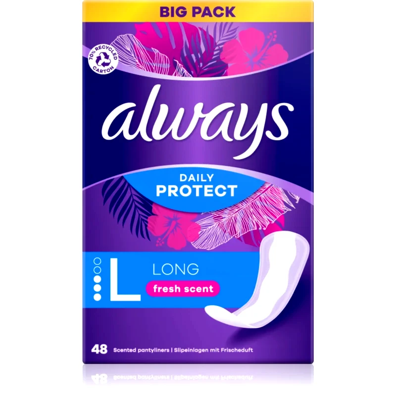 Always Always Daily Protect Long Fresh Scent σερβιετάκια με άρωμα 48 τμχ