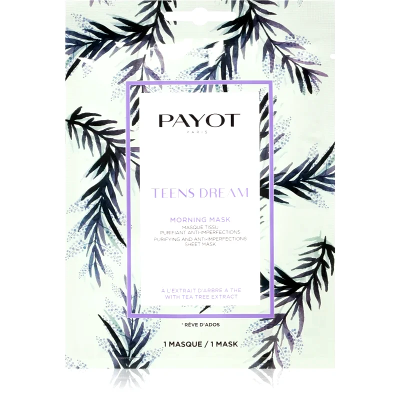 Payot Payot Morning Mask Teens Dream φύλλο μάσκας με καθαριστική και αναζωογονητική επίδραση για μικτό έως λιπαρό δέρμα 19 ml