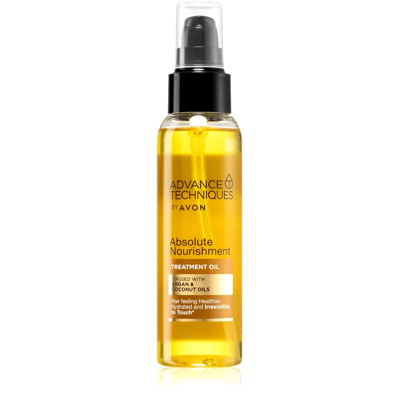Avon Avon Advance Techniques Absolute Nourishment θρεπτικό λάδι για τα μαλλιά με έλαιο αργκάν με έλαιο ινδοκάρυδου 100 ml