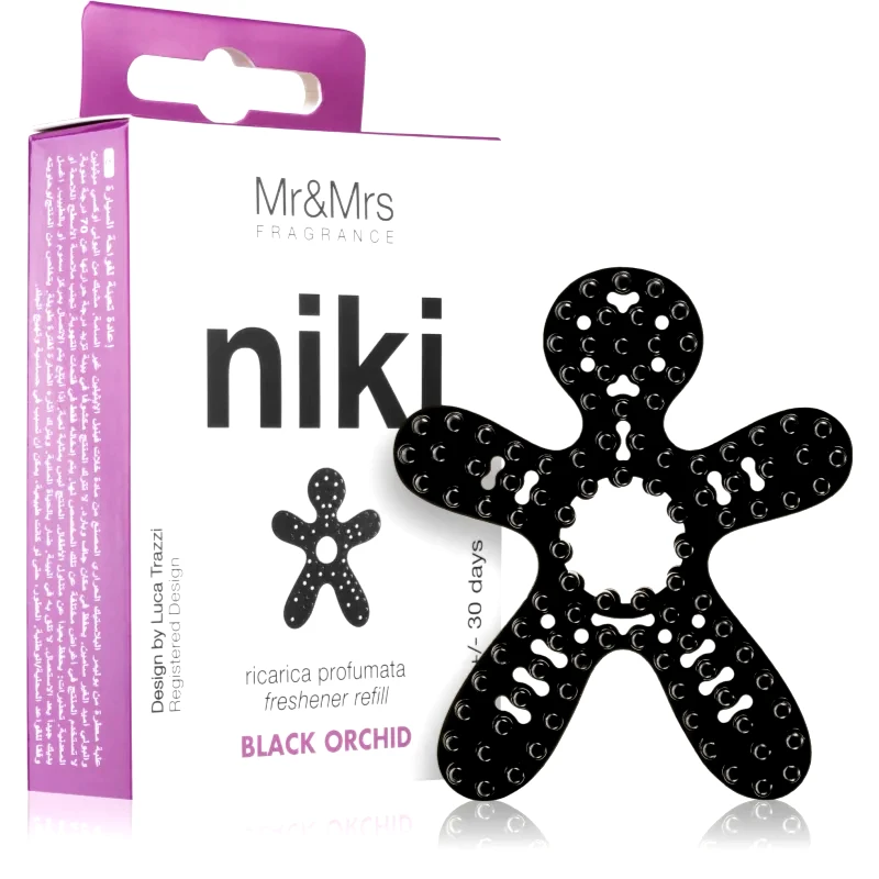 Mr & Mrs Fragrance Mr & Mrs Fragrance Niki Black Orchid άρωμα για αυτοκίνητο ανταλλακτικό 1 τμχ