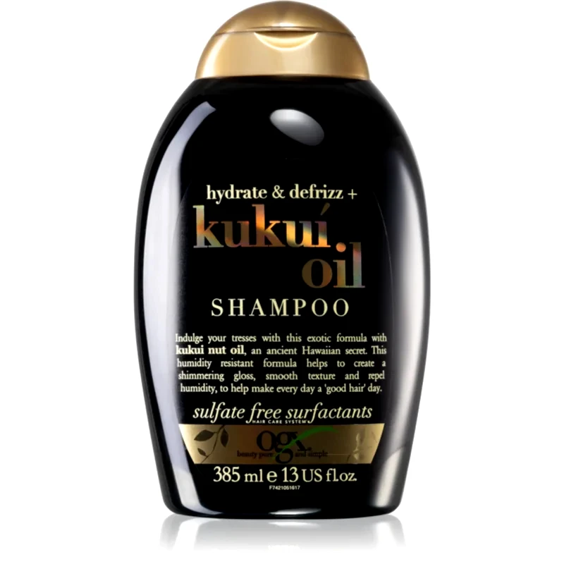 OGX OGX Kukuí Oil ενυδατικό σαμπουάν για την αντιμετώπιση του κρεπαρίσματος μαλλιών 385 ml