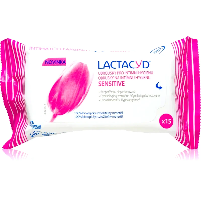 Lactacyd Lactacyd Sensitive μαντηλάκια για προσωπική υγιεινή 15 τμχ