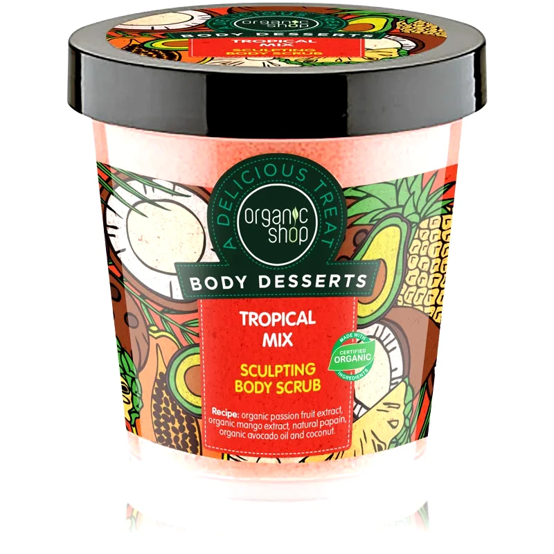 Organic Shop Organic Shop Body Desserts Tropical Mix πίλινγκ αδυνατίσματος για το σώμα 450 ml