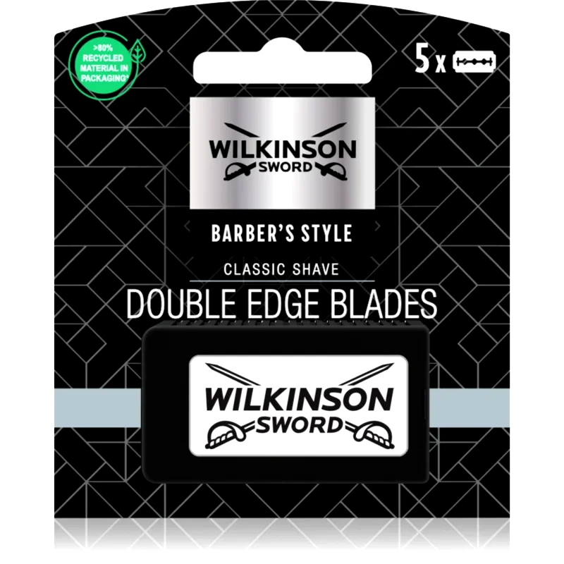Wilkinson Sword Wilkinson Sword Barbers Style Classic Shave Double Edge Blades ανταλλακτικές λεπίδες 5 τμχ