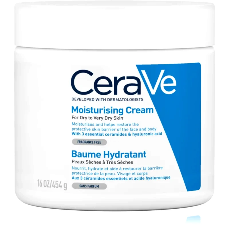 CeraVe CeraVe Moisturizers ενυδατική κρέμα για σώμα και πρόσωπο για ξηρό έως πολύ ξηρό δέρμα 454 γρ