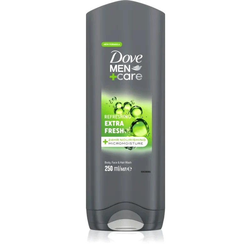 Dove Dove Men+Care Extra Fresh τζελ για ντους για σώμα και πρόσωπο 250 ml