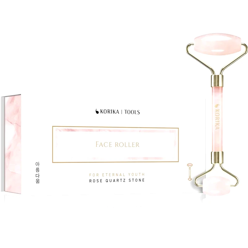KORIKA KORIKA Tools Face Roller Rose Quartz Stone κύλινδρος για μασάζ Για το πρόσωπο κα το λαιμό Quartz Roller Pink 1 τμχ