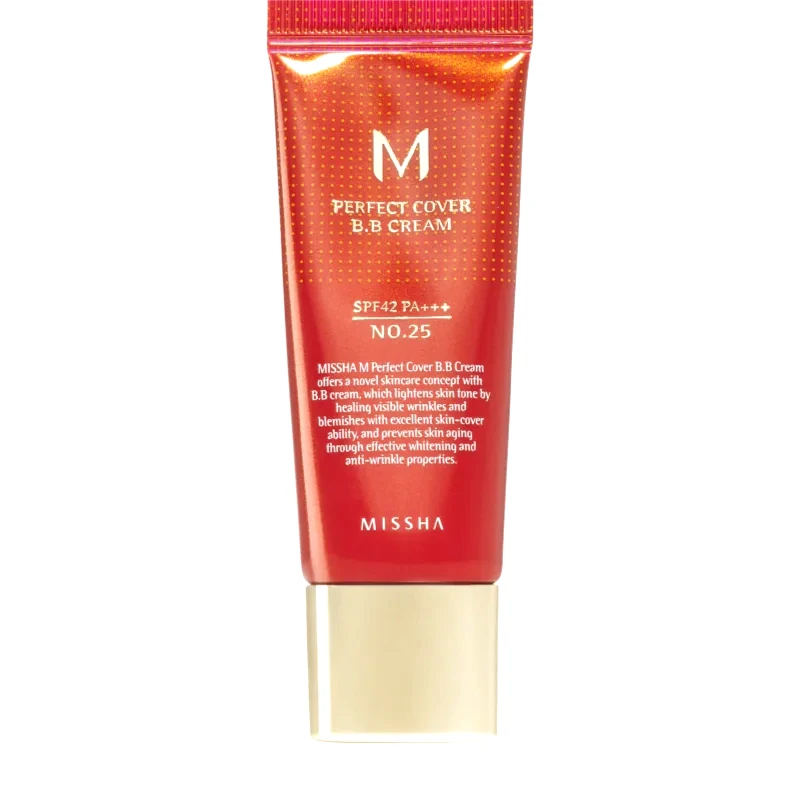 Missha Missha M Perfect Cover ΒΒ κρέμα με πολύ υψηλή προστασία UV μικρή συσκευασία απόχρωση No. 25 Warm Beige SPF 42/PA+++ 20 ml