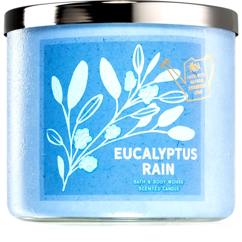 Bath & Body Works Bath & Body Works Eucalyptus Rain αρωματικό κερί με αιθέρια έλαια 411 γρ