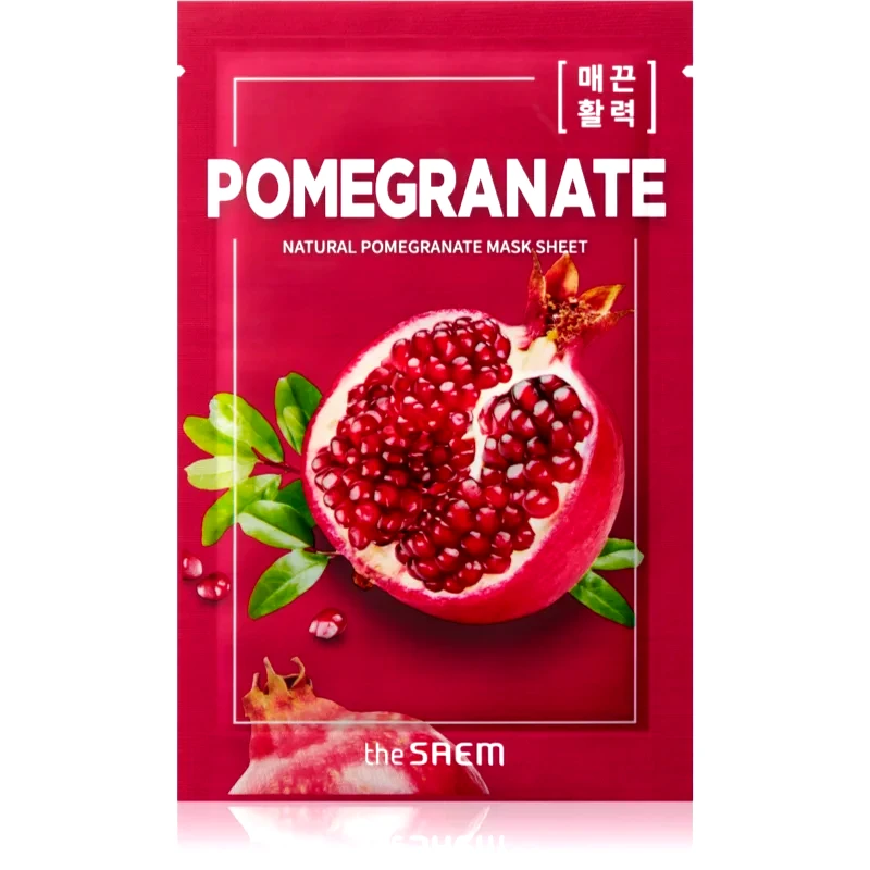The Saem The Saem Natural Mask Sheet Pomegranate φύλλο μάσκας για εντατικό τέντωμα και φωτεινότητα 21 ml