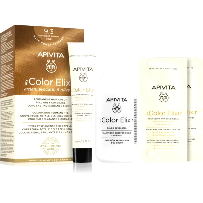 Apivita Apivita My Color Elixir βαφή μαλλιών χωρίς αμμωνία απόχρωση 9.3 Very Light Blonde Gold 1 τμχ
