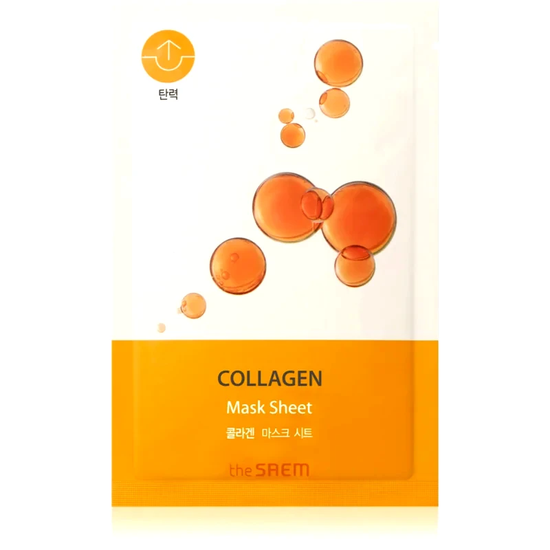 The Saem The Saem Bio Solution Collagen φύλλο μάσκας για εντατικό τέντωμα και φωτεινότητα 20 γρ