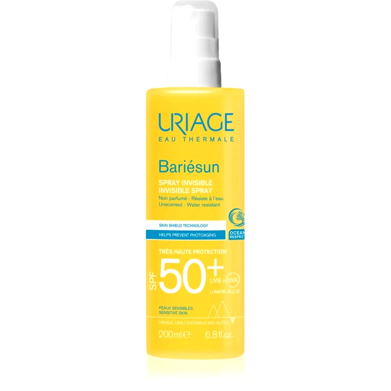 Uriage Uriage Bariésun Fragrance Free Invisible Spray SPF50+ προστατευτικό σπρέι για πρόσωπο και σώμα SPF 50+ 200 ml