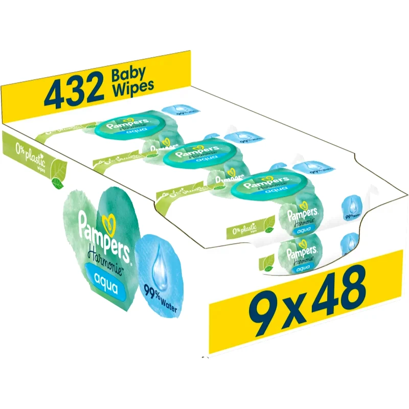 Pampers Pampers Harmonie Aqua υγρά μαντηλάκια καθαρισμού για παιδιά 9x48 τμχ