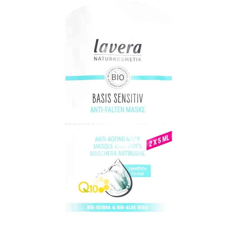 Lavera Lavera Basis Sensitiv Q10 αντιρυτιδική και συσφικτική μάσκα προσώπου με συνένζυμο Q 10 2x5 ml