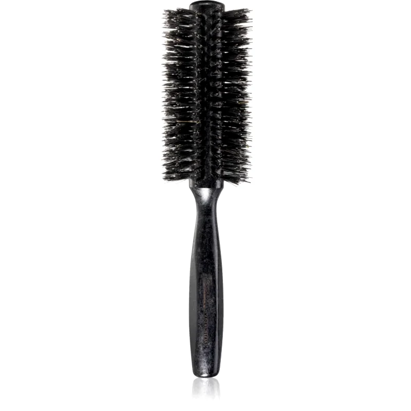 Janeke Janeke Black Line Tumbled Wood Hairbrush Ø 55mm στρογγυλή βούρτσα για τα μαλλιά με τρίχες από νάιλον και αγριογούρουνο 1 τμχ