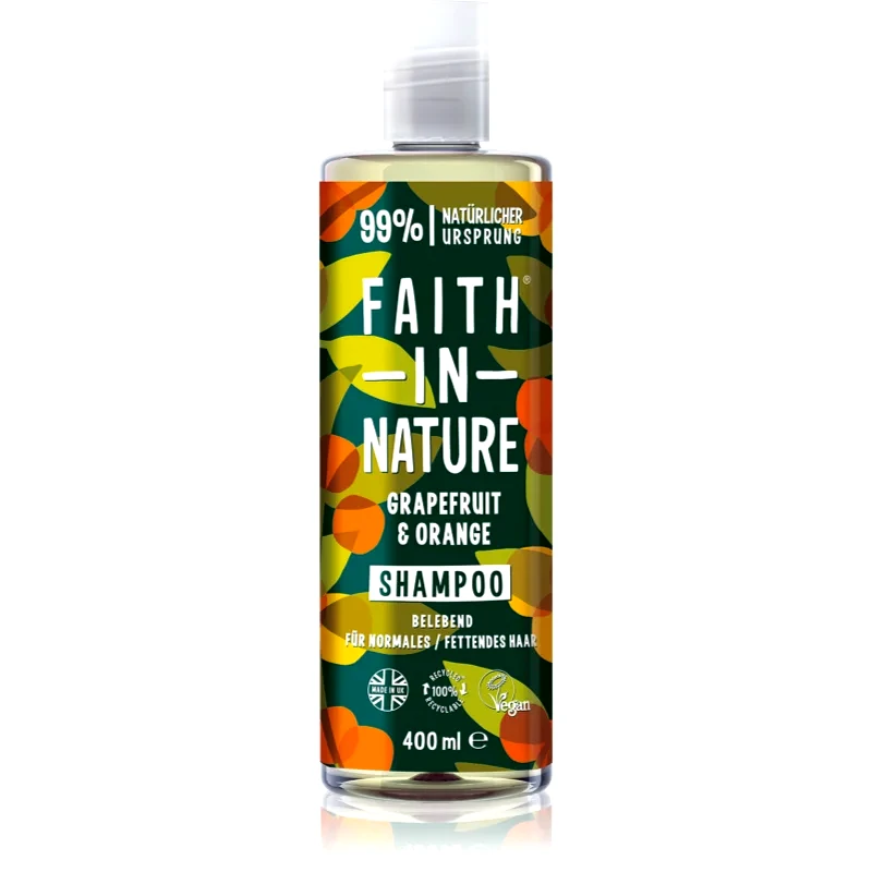 Faith In Nature Faith In Nature Grapefruit & Orange φυσικό σαμπουάν για κανονικά έως λιπαρά μαλλιά 400 ml