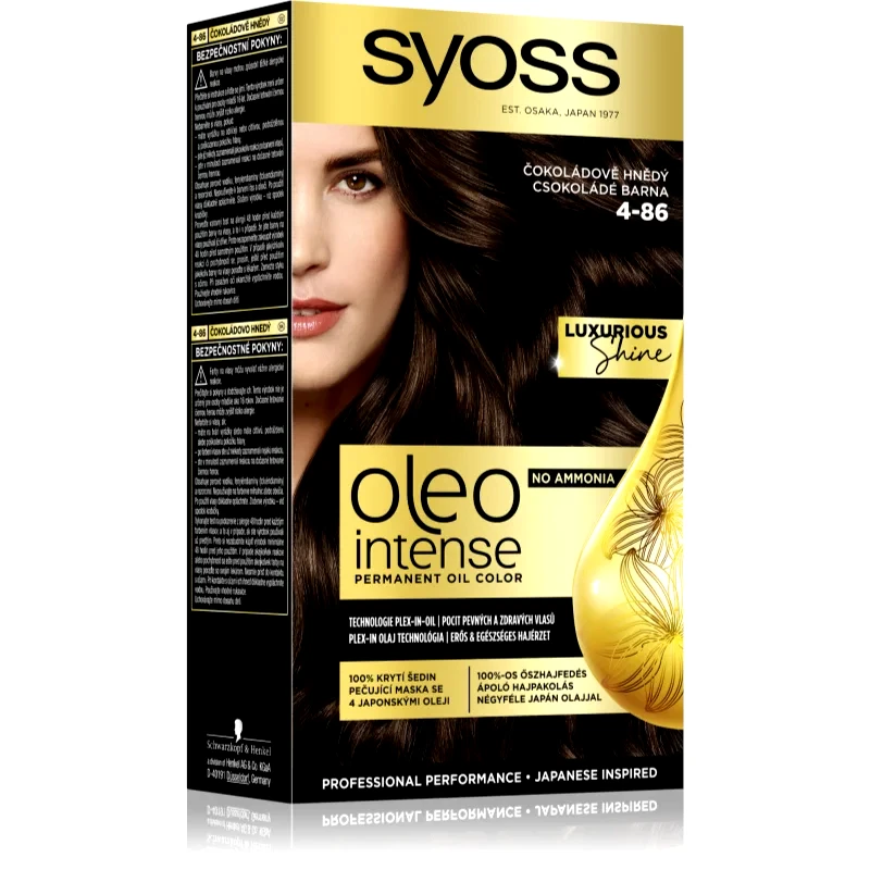 Syoss Syoss Oleo Intense μόνιμη βαφή μαλλιών με έλαιο απόχρωση 4-86 Chocolate Brown 1 τμχ