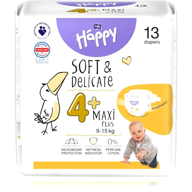Bella Baby Happy BELLA Baby Happy Soft&Delicate Size 4+ Maxi Plus πάνες μίας χρήσης 9-15 kg 13 τμχ
