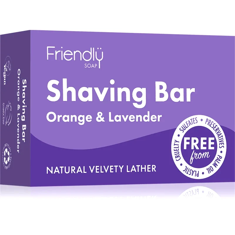 Friendly Soap Friendly Soap Shaving Bar Orange & Lavender φυσικό σαπούνι για το ξύρισμα 95 γρ