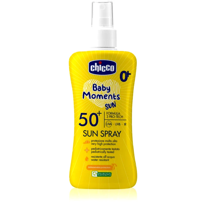 Chicco Chicco Baby Moments Sun παιδικό αντηλιακό σπρέι SPF 50+ 0 m+ 150 ml