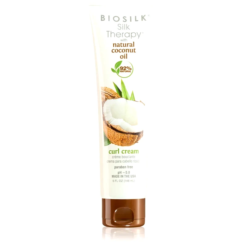 Biosilk Biosilk Silk Therapy Natural Coconut Oil κρέμα μαλλιών για σπαστά και σγουρά μαλλιά 148 ml
