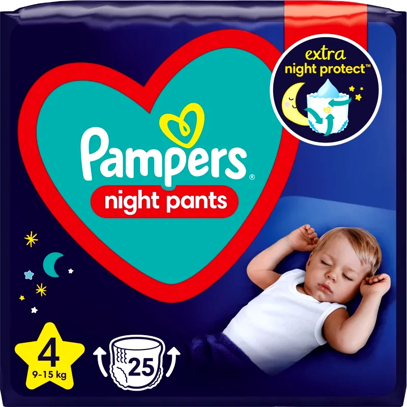 Pampers Pampers Night Pants Size 4 πάνα - βρακάκι μιας χρήσης νύχτας 9-15 kg 25 τμχ