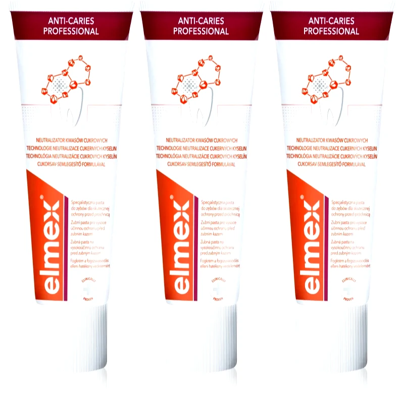 Elmex Anti-Caries Professional οδοντόκρεμα για προστασία από την τερηδόνα 3 x 75 ml φωτογραφία