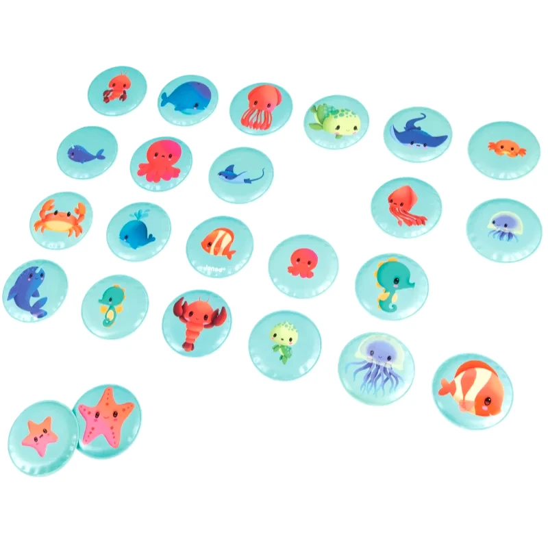 Janod Janod Bath Memory ΒΡΕΣ ΤΑ ΖΕΥΓΑΡΙΑ στη μπανιέρα Sea Animals 2 y+ 24 τμχ