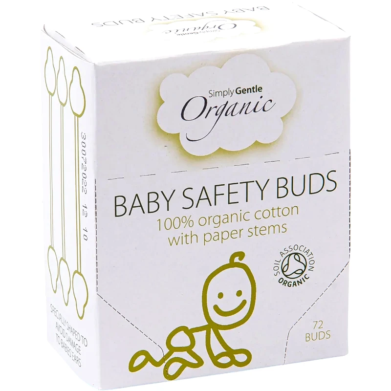 Simply Gentle Simply Gentle Organic Baby Safety Buds μπατονέτες για μωρά και παιδιά 72 τμχ